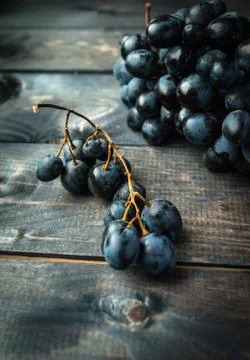 Bunch of black grapes Stock Photos
