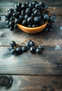 Bunch of black grapes Stock Photos