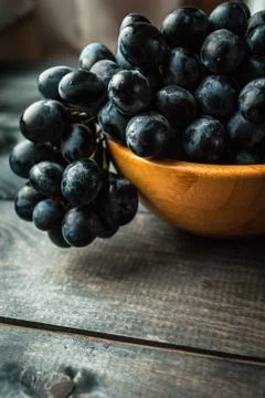 Bunch of black grapes Stock Photos