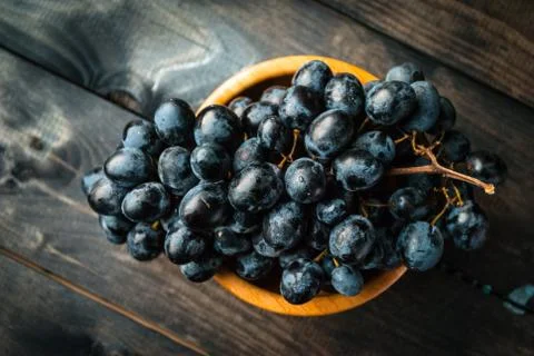 Bunch of black grapes Stock Photos
