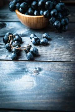 Bunch of black grapes Stock Photos