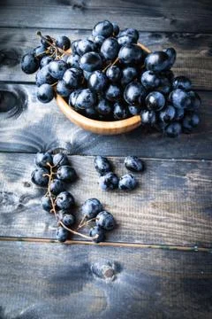 Bunch of black grapes Stock Photos