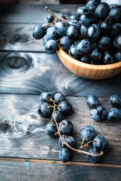 Bunch of black grapes Stock Photos