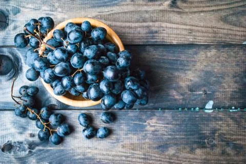 Bunch of black grapes Stock Photos