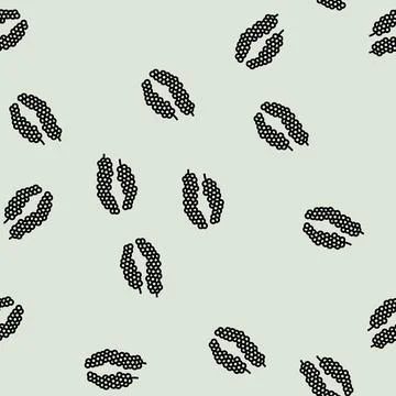 Bunch of black pepper line seamless pattern Stock Illustration