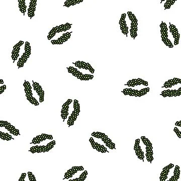 Bunch of black pepper vector seamless pattern Stock Illustration