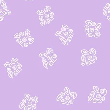 Bunch of blackberries ripe leaf line seamless pattern Stock Illustration