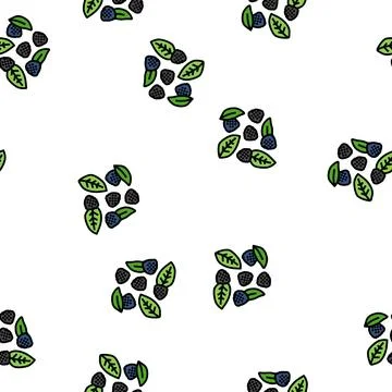 Bunch of blackberries ripe leaf vector seamless pattern Stockillustratie