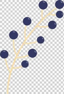 A bunch of blue berries, flat illustration Stock Illustration