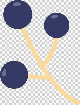 A bunch of blue berries, flat illustration Stock Illustration