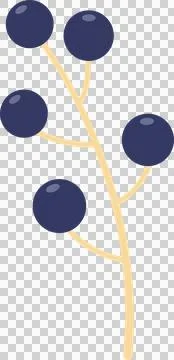 A bunch of blue berries, flat illustration Stock Illustration