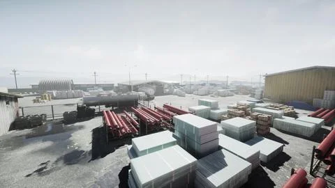 A bunch of boxes that are sitting in the dirt Stock Illustration