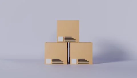 A bunch of boxes in the background 3d illustration Stock Illustration