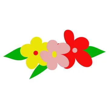 Bunch of bright spring, summer flowers Stock Illustration
