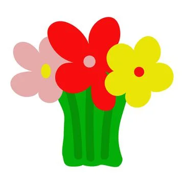 Bunch of bright spring, summer flowers Stock Illustration