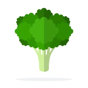 Bunch of broccoli vector flat isolated Stock Illustration