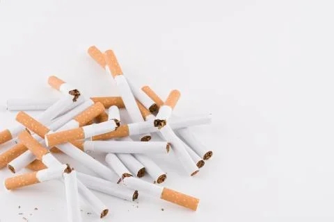 A bunch of broken cigarettes Stock Photos
