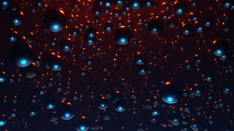 Bunch of bubbles floating in the air with red background. Infinitely looped anim Stock Footage 251526641