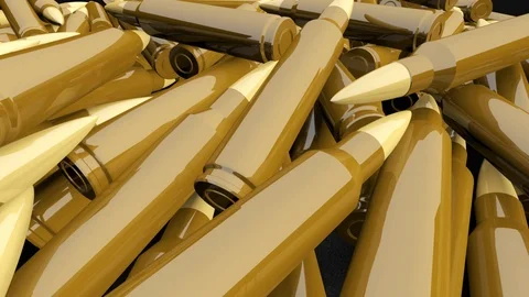 Bunch Bullets Closeup Looped Stock Footage 99816069