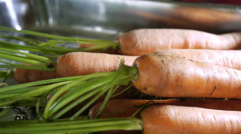 Bunch of carrots motorized tracking shot Stock Footage 54157136