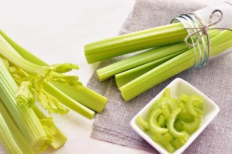 Bunch of celery stalks Stock Photos