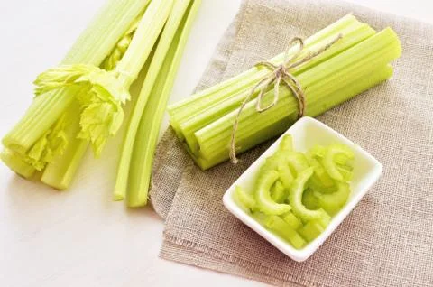 Bunch of celery stalks Stock Photos