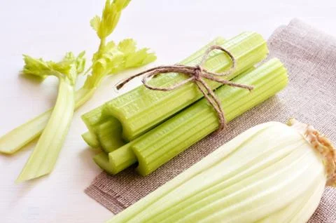 Bunch of celery stalks Stock Photos