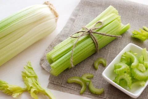 Bunch of celery stalks Stock Photos