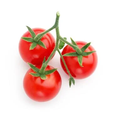 Bunch of cherry tomatoes isolated on white background Stock Photos