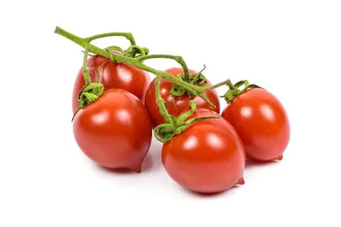 Bunch of cherry tomatoes on white background Stock Photos