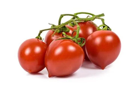 Bunch of cherry tomatoes on white background Stock Photos