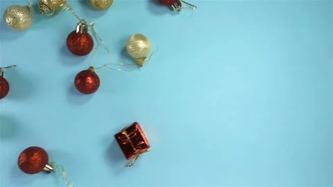 A bunch of christmas balls falling in slow motion Stock Footage 142559871