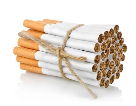Bunch of cigarettes isolated Stock Photos