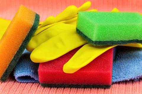 Bunch of cleaning tools Stock Photos