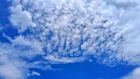 A bunch of clouds in the blue sky.Middle cloud type,Altocumulus Stock Photos