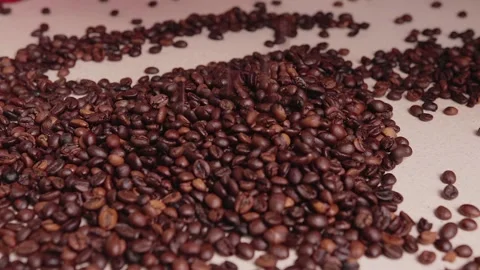 A bunch of coffee beans Stock Footage 142228359