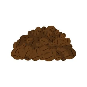 Bunch of coffee beans isolated. Vector illustration Stock-Illustration