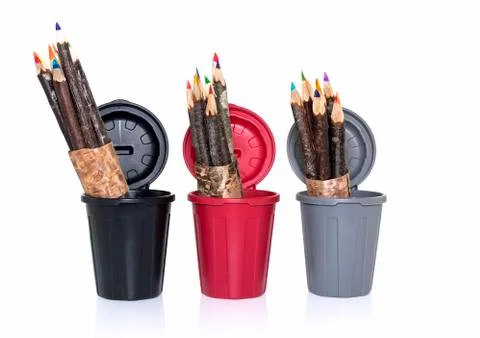 Bunch of colored pencils Stock Photos