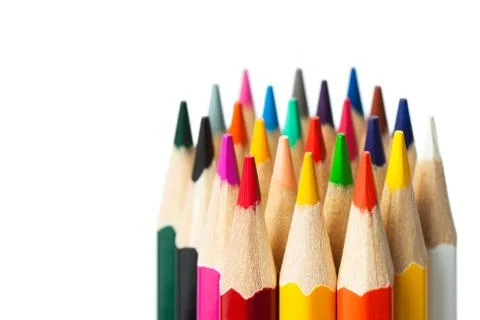 A bunch of colored pencils Stock Photos