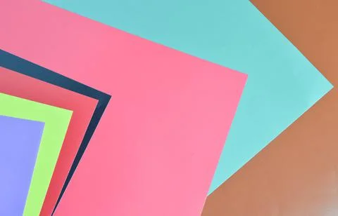 Bunch of coloured paper with selective focus. 写真素材