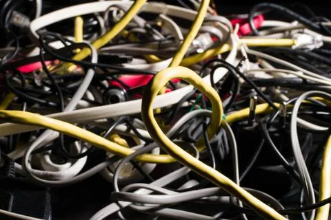 A bunch of colourful computer wires 写真素材