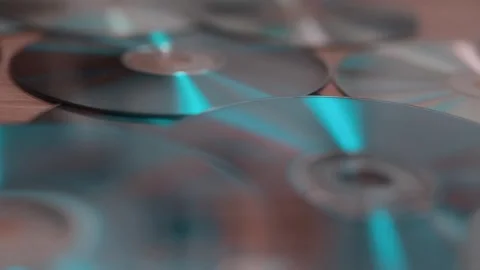 A bunch of compact discs. Stock Footage 316784091