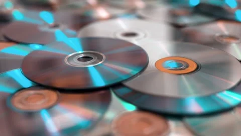 A bunch of compact discs. Stock Footage 316784106