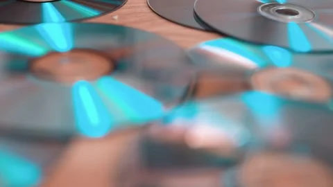 A bunch of compact discs. Stock Footage 316784113