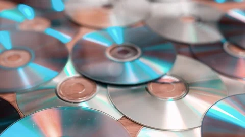 A bunch of compact discs. Stock Footage 316784114