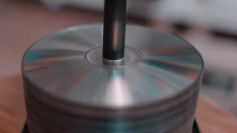 A bunch of compact discs. Stock Footage 316784185