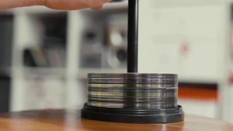 A bunch of compact discs. Stock Footage 316784200
