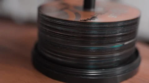 A bunch of compact discs. Stock Footage 316784208
