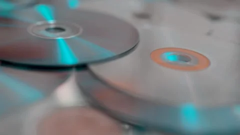 A bunch of compact discs. Stock Footage 316784213