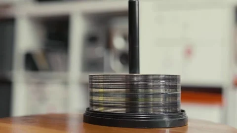 A bunch of compact discs. Stock Footage 316784214